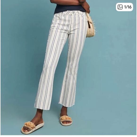 Pilcro & Letterpress Anthropologie High rise boot cut striped pants - Picture 4 of 7